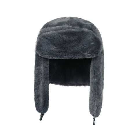SIQITECHUK Women Trapper Hat Trooper Hats Winter Bomber Hat Russian Ushanka Hat Hunting Hat Faux Fur Hat with Earflaps Aviator Winter Cap Windproof Thermal Hiking Ski Hat Trooper Hat for Outing Grey