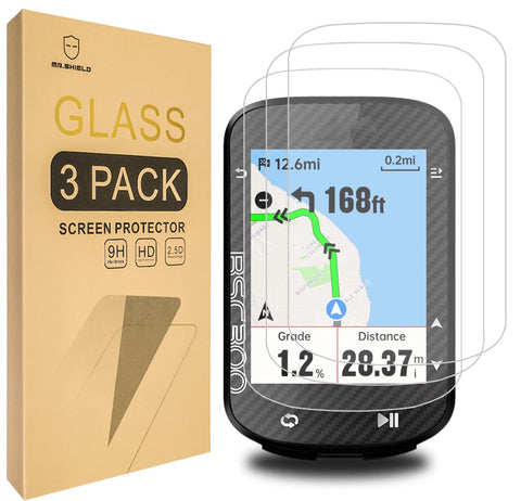 Mr.Shield [3-Pack] Screen Protector For iGPSPORT BSC200 / iGPSPORT BSC300 [Tempered Glass] [Japan Glass with 9H Hardness] Screen Protector
