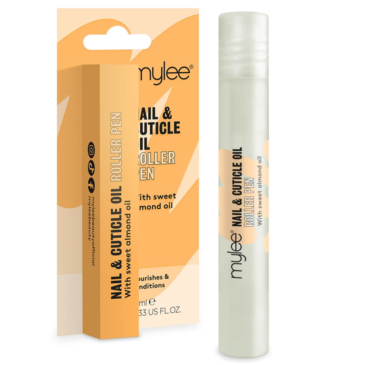 Mylee Nail & Cuticle Oil Rollerball Pen 10ml - Deeply Hydrating & Moisturising, Nourish & Condition, Non-Greasy Formula, Leaves No Sticky Residue, Enriched with natural extracts and vegetable oils