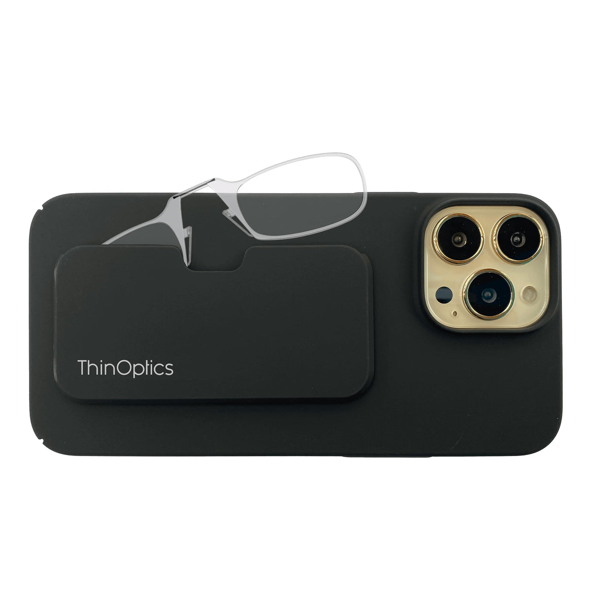 ThinOptics Slimline Rectangular Reading, iPhone 15 Pro Max Case/Clear Glasses, 44 mm + 1
