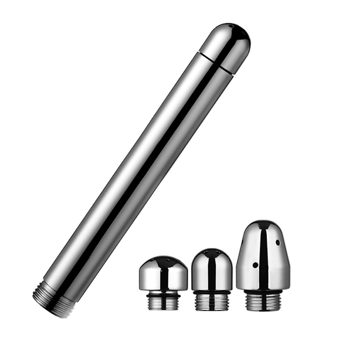 Shower Douche Kit with 3 Aluminum Shower Nozzle + Velvet Carry Bag, Shower Douche Cleansing System Colonic Cleanse Kit for Men and Women (Sliver)