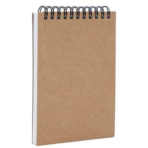 AB Max Sketchbook A6 - Wirebound Notebook Manuscript Shorthand Pad with Kraft Cover Cartridge Paper for Anime Drawing Diary Letter Memo Writing