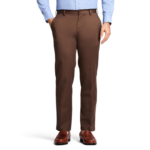 IZOD Men's American Chino Flat-Front Straight-Fit Pants, Decaf Coffee, 34W x 29L