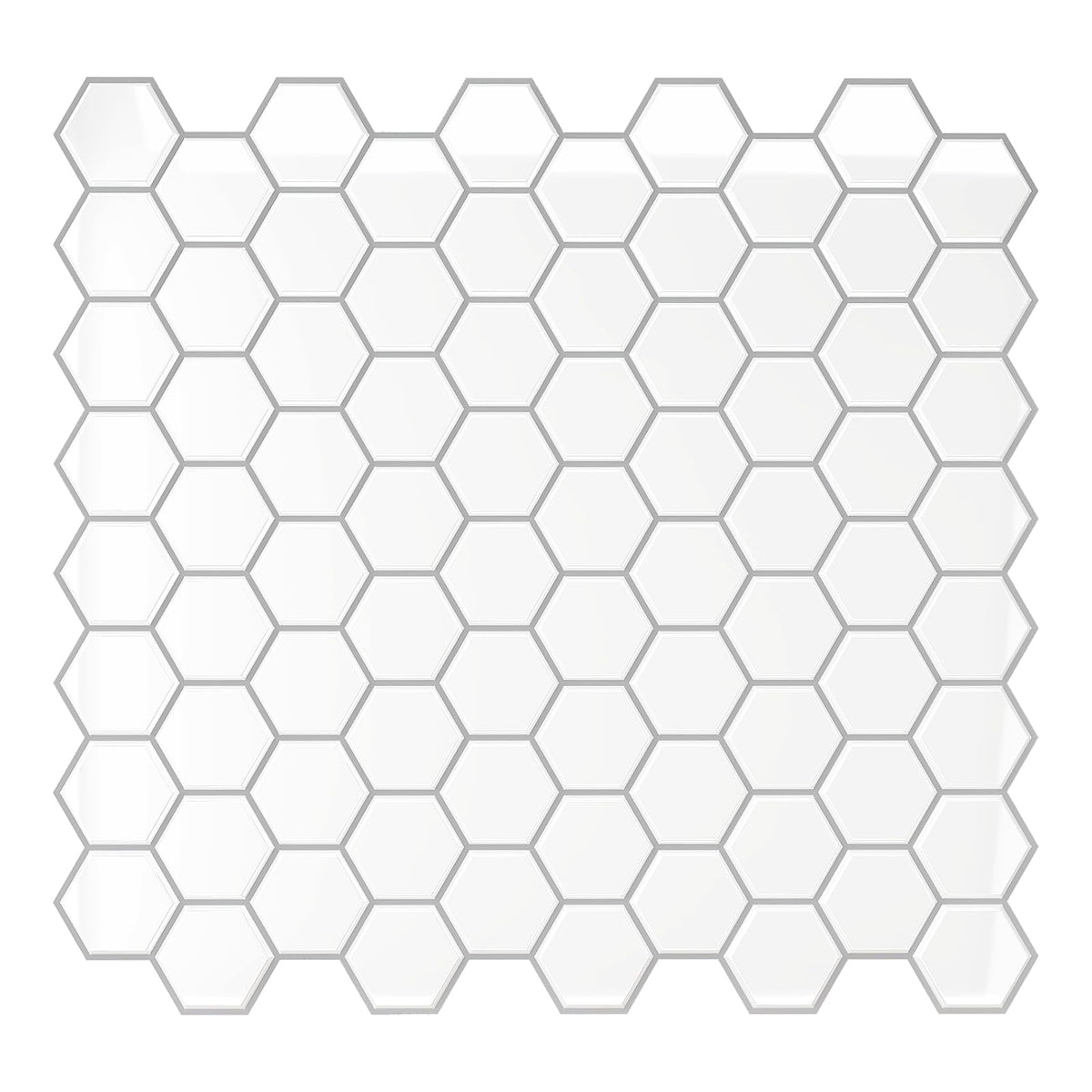 VEELIKE White Hexagon Kitchen Backsplash Tiles Peel and Stick Backsplash Wall Tiles for Bathroom 24 Sheets Waterproof Renter Friendly Ceramic Stick on Tile for Shower Wall Laundry Room 12''x12''