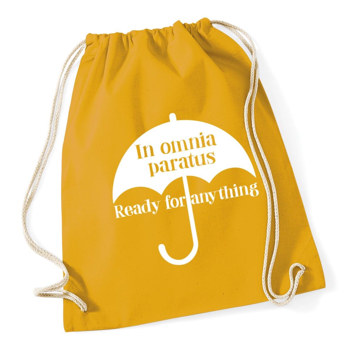 HippoWarehouse In omnia paratus ready for anything Drawstring Cotton School Gym Kid Bag Sack 37cm x 46cm, 12 litres