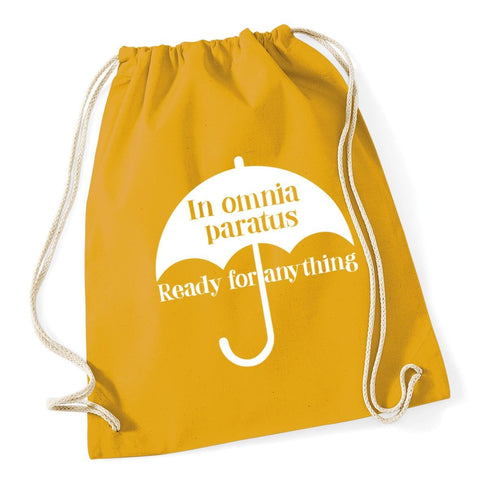HippoWarehouse In omnia paratus ready for anything Drawstring Cotton School Gym Kid Bag Sack 37cm x 46cm, 12 litres