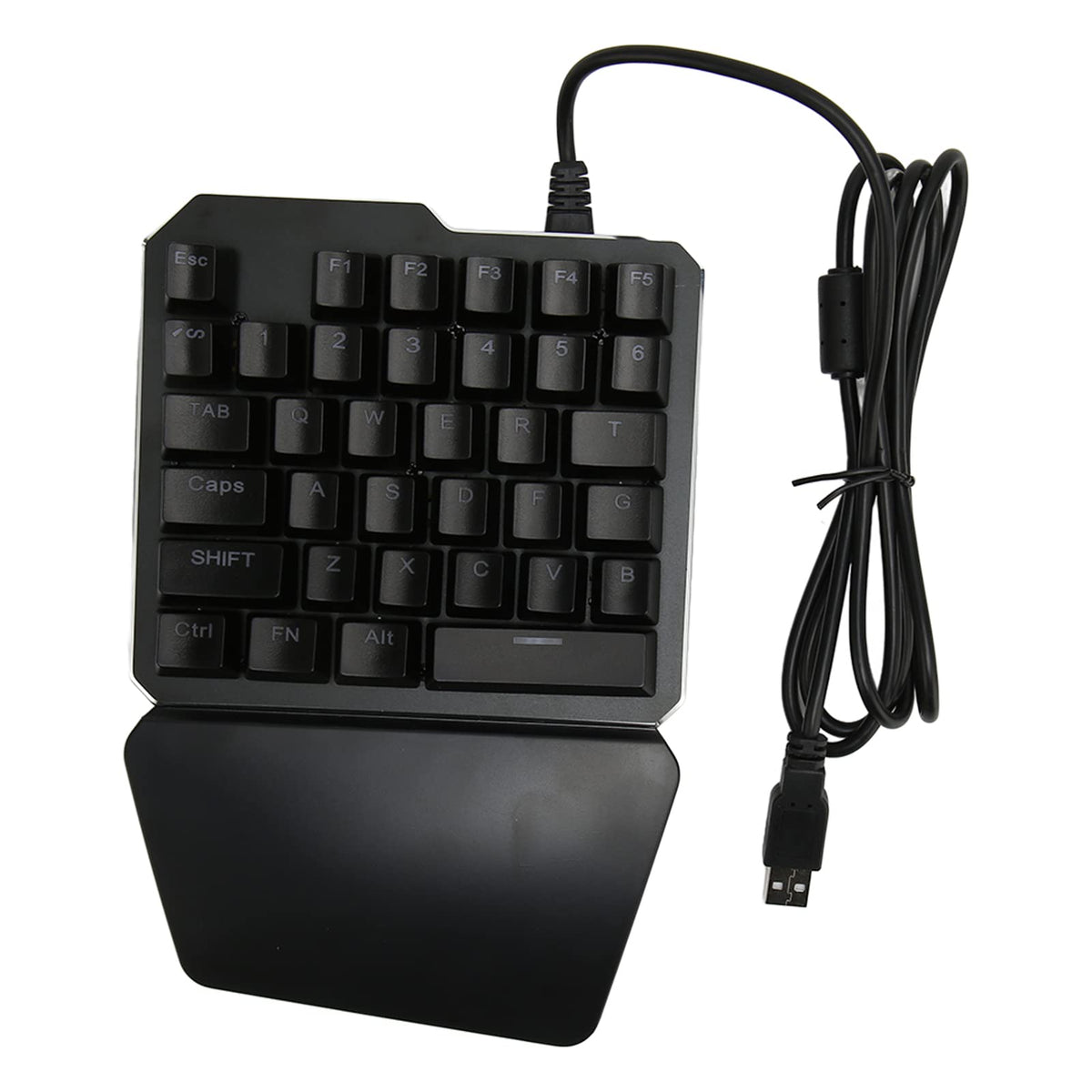 Naroote One Handed Keyboard 35 Keys USB Wired RGB Backlit Blue Switch Ergonomic Half Keyboard Mini Keyboard Gaming Keypads for Gaming Office Work