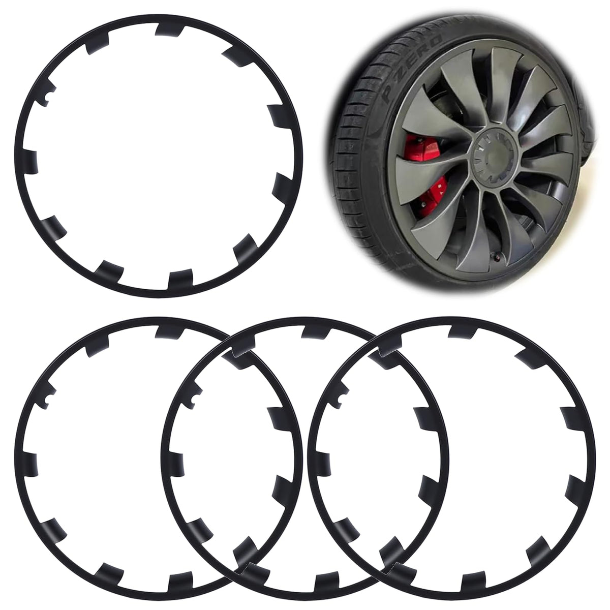 Fabater for Tesla Model Y 21 Inches Wheel Rim Protector Rim, ABS Rim Hubcaps Cover, Wheel Rim Protector Guard for Tesla Model Y 2021 to 2024, Scratch Resistant, Hub Protection,