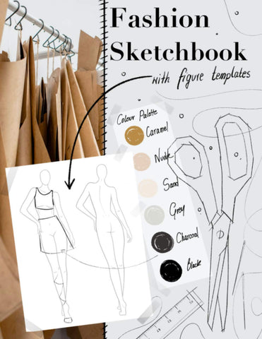 Fashion sketchbook with figure templates: Sketchbook for designing clothes and writing notes, for artists, students and fashion lovers (Minimalist Sketchbooks)