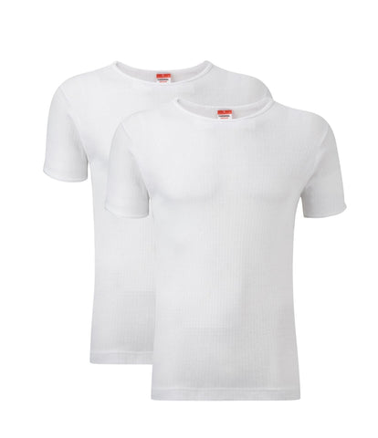 Heatwave® Pack of 2 Men's Thermal T Shirt, Warm Underwear Baselayer Thermals, Small White