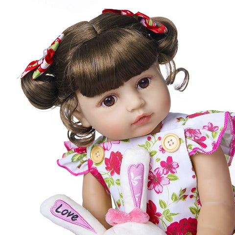 iCradle Angelbaby Silicone Full Body Reborn Baby Dolls Realistic Cute 22 inch Newborn Reborn Girl with Magntic Pacifier and Accessories for Children Doll House Toys