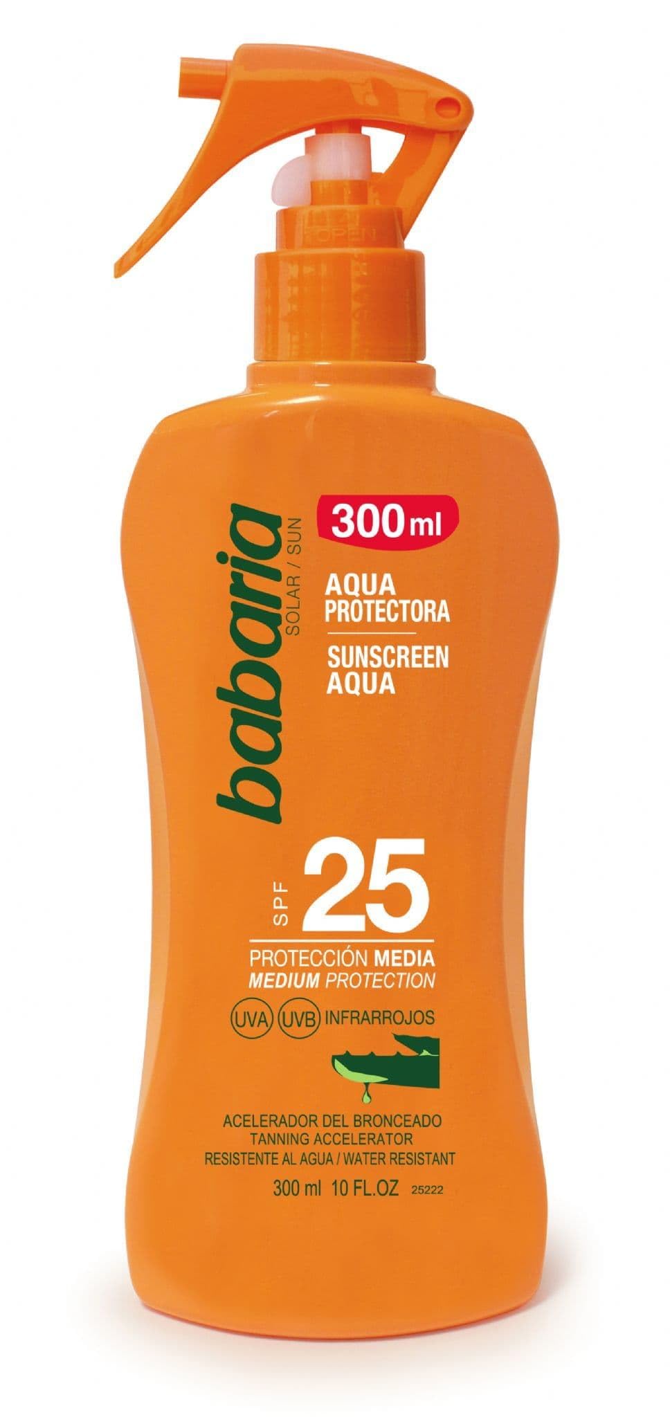BABARIA Sunscreen Lotion with Aloe Vera, Tanning Accelerator SPF25 - 300ml