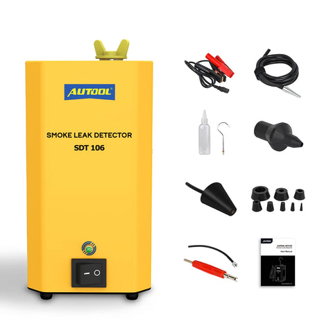 AUTOOL SDT106 Universal Car Smoke Leakage Detector EVAP Car Pipe System Leakage Locator 12V Automotive Smoke Machine for Car, Motorcycle, Truck