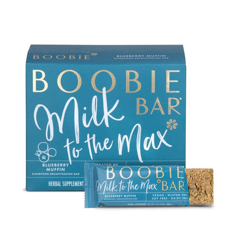 Boobie Bar Blueberry Muffin Lactation Bar | #1 Selling Lactation Snack Bars | Gluten Free & Vegan Lactation Snacks To Support Milk Supply Increase, 6 Bars (1 Box)