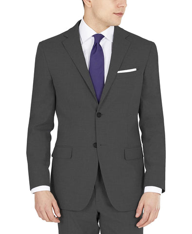 DKNY Men's Modern Fit High Performance Separates Business Suit Jacket, Charcoal Solid, 48 Tall