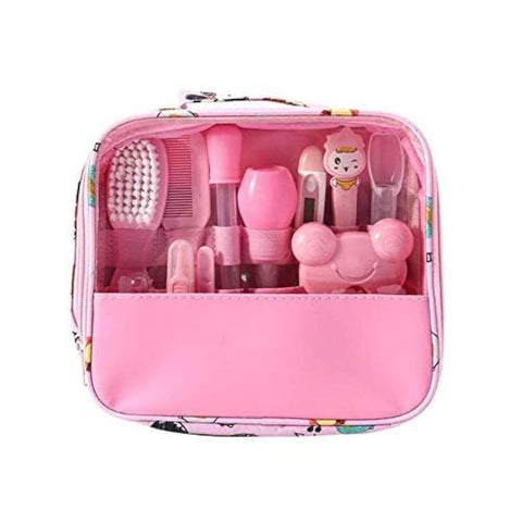 Moonvvin Baby Care Kit 13pcs/Set Newborn Grooming Set Essential Healthcare Accessories for Travelling Home Use with Carry Bag (Pink)
