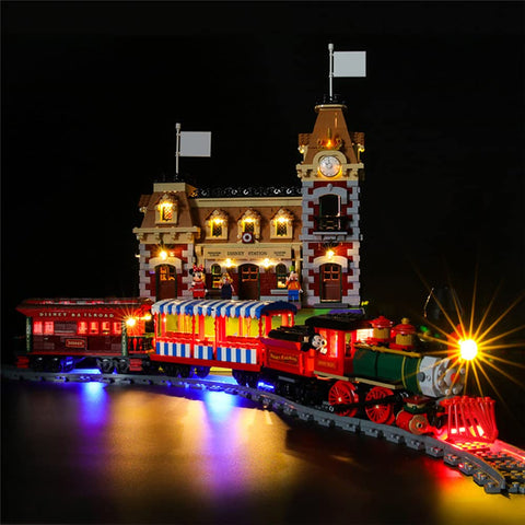 GEAMENT LED Light Kit Compatible with Disney Train and Station - Lighting Set for Powered UP 71044 Building Model (Model Set Not Included)
