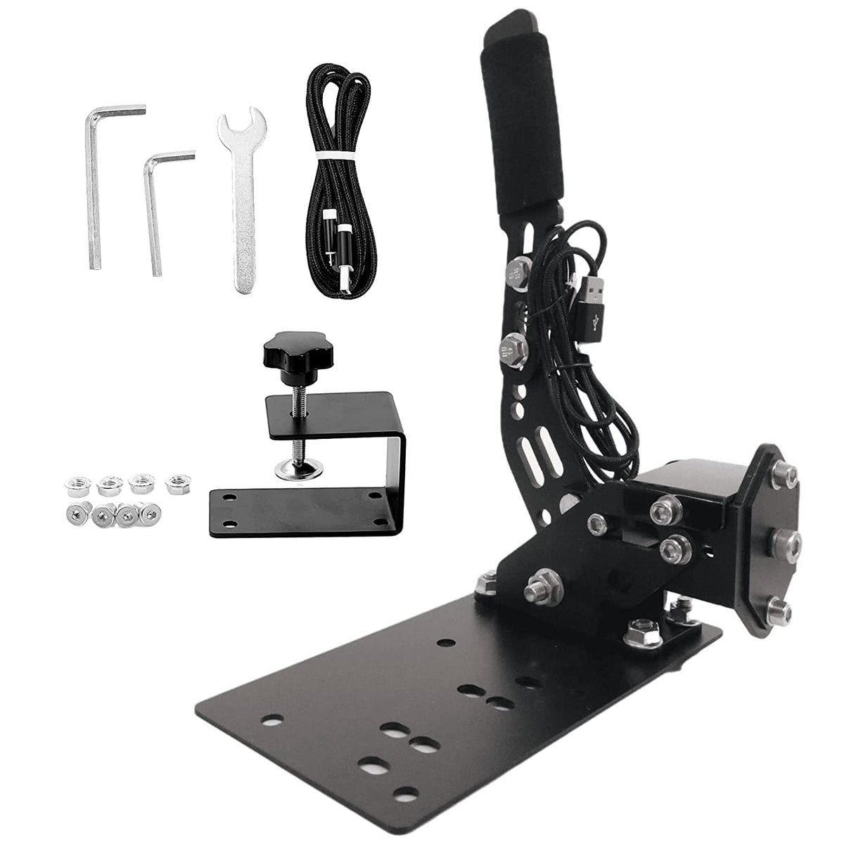 Anman SIM USB Handbrake PRO for PC Windows 14 Bit Professional Gaming Driving Shifter fit Racing Games Logitech G920/G923 Thrustmaster Peripherals/Dirt Rally?with Clamp?