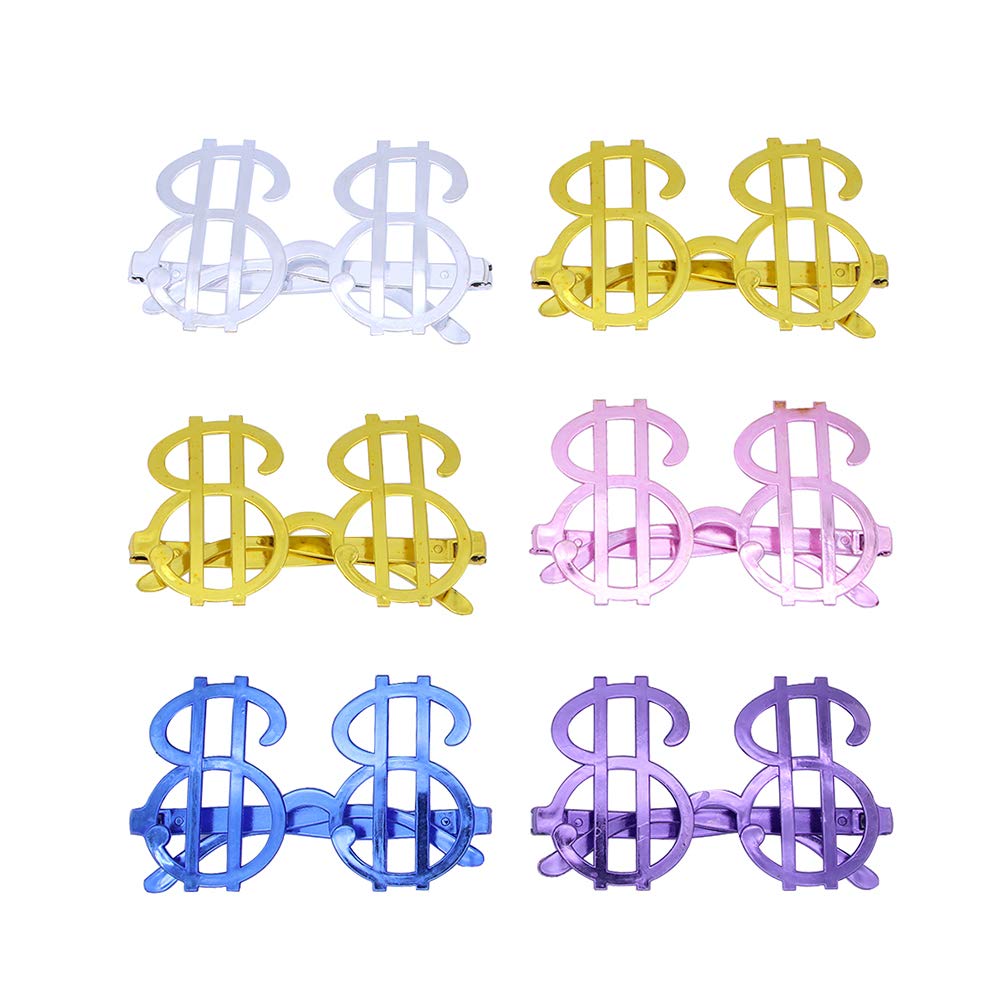 NUOBESTY Dollar Sign Sunglasses,12 Pack Party Glasses Party Favors Photobooth Eyewear Costume Prop(Random Color)