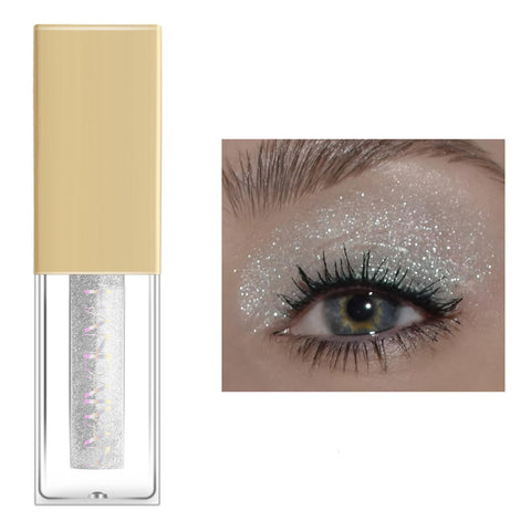 Glitter Liquid Eyeshadow Eyelid Color,Highly Pigmented Liquid Shimmer Eyeshadow Eye Glitter Makeup,Dry Fast Long Lasting Eye Makeup Eye Look,01