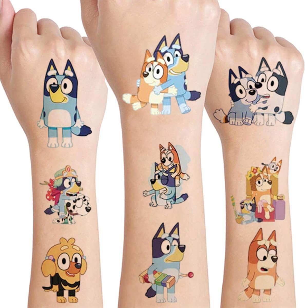 Generic 10 Sheets Blue Temporary Tattoos for Kids, Children's Temporary Tattoo Toys, DIY Sticker Arts, Birthday Party Supplies Decorations Party Favors