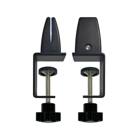 Jhanw Panel Support Clamp for 1/8" to 1" Thick Panel, Adjustable Desk Divider Clamp, Aluminum Desk Partition Clamp, Acrylic Plexiglass Partition Clips Black, Desk Privacy Panel Clamp 2 Pack