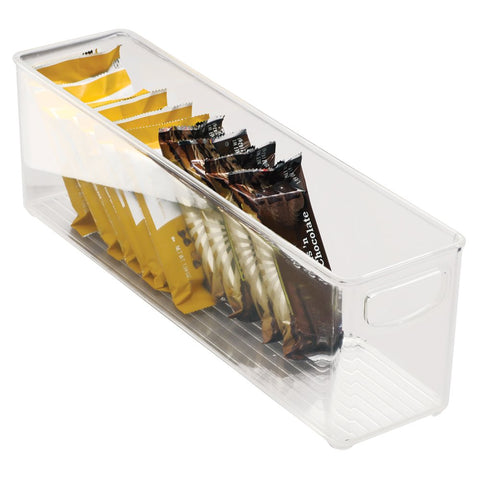 InterDesign Cabinet/Kitchen Binz Kitchen Storage Container, Long Plastic Storage Boxes for The Fridge, Freezer or Pantry, Clear