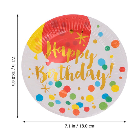 NUOBESTY 30pcs Disposable paper tray birthday dessert serving plate plates kids cutlery Birthday Dessert Plate Party appetizer plate takeaway paper plate bronzing birthday plate man