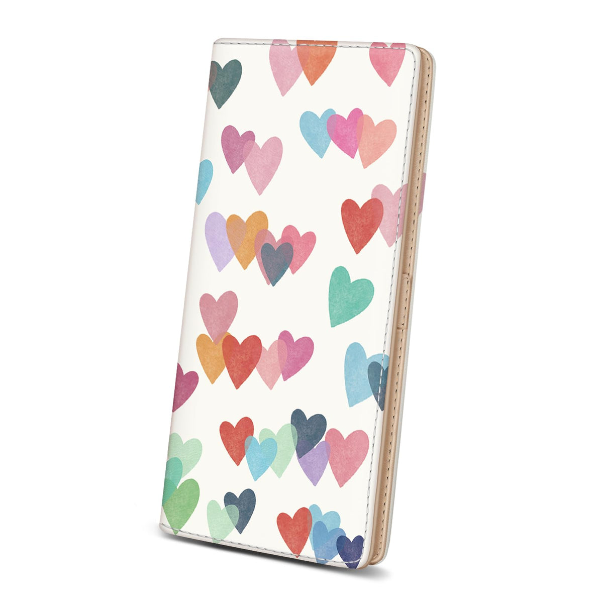 Immaturus Womens Wallet, Colorful Heart Slim Thin RFID Blocking Card Wallets, Bifold PU Leather Credit Card Holder Organizer, Cute Cash Clutch Long Billfold with Zipper Coin Pocket Ladies Girls