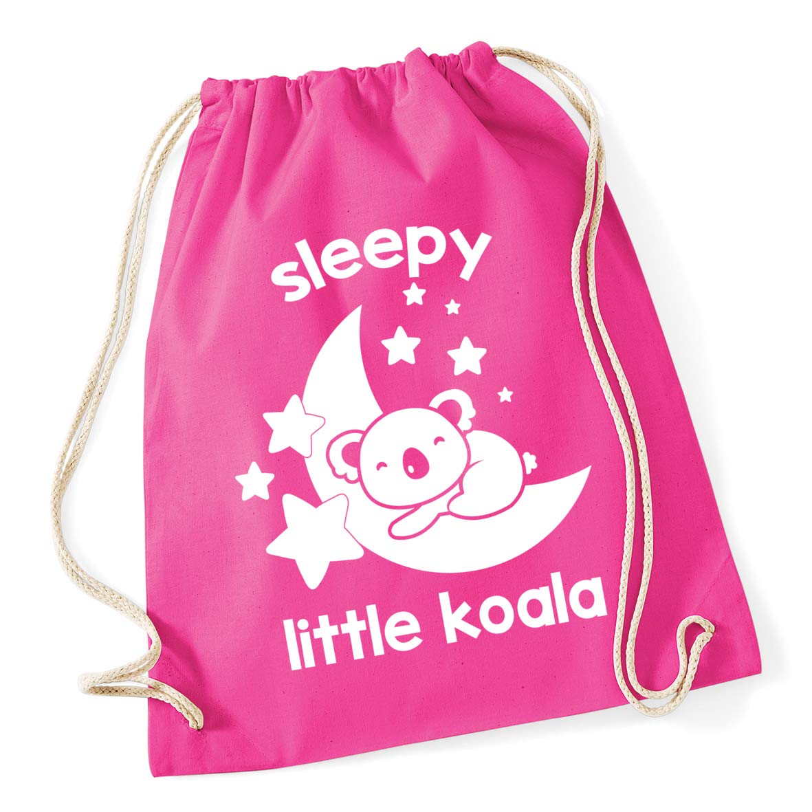 Hippowarehouse Sleepy little koala Drawstring Cotton School Gym Bag 37cm x 46cm, 12 litres