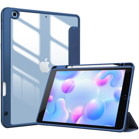 ProCase Slim Cover Case for iPad 9th Gen 2021/ 8th Gen 2020/ 7th Gen 2019 iPad 10.2 Case, Smart Hard Shell Protective Case with Pencil Holder for 10.2-inch iPad 9/8/7 Generation -Navy