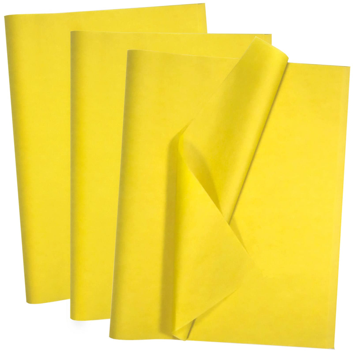 100 Sheets Yellow Tissue Paper - Artdly 14 x 20 Inches Recyclable Yellow Wrapping Paper Bulk for Weddings Birthday DIY Project Christmas Gift Wrapping Crafts Decor
