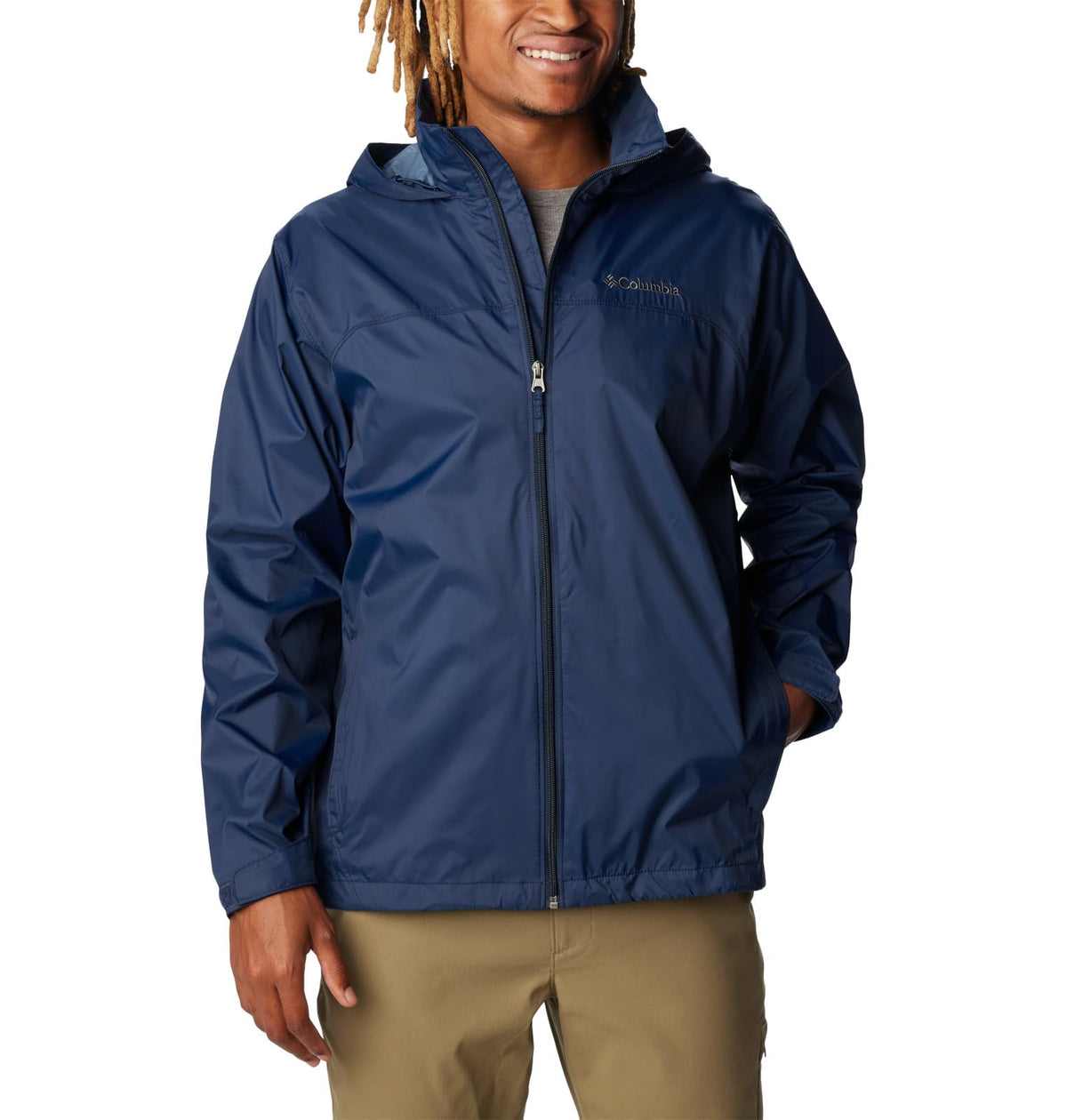 Columbia Men's Glennaker Lake Rain Jacket Waterproof Rain Jacket, Collegiate Navy, Size L