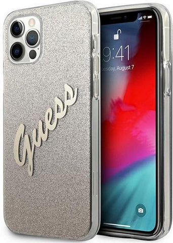 Guess GUHCP12LPCUGLSGO Vintage Glitter Collection Case for iPhone 12 Pro Max, Gold