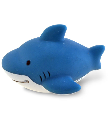 DolliBu Shark Bath Buddy Squirter - Floating Blue Shark Rubber Bath Toy, Fun Water Squirting Bathtime Play for Toddlers, Cute Toy for The Bathtub, Beach, & Pool