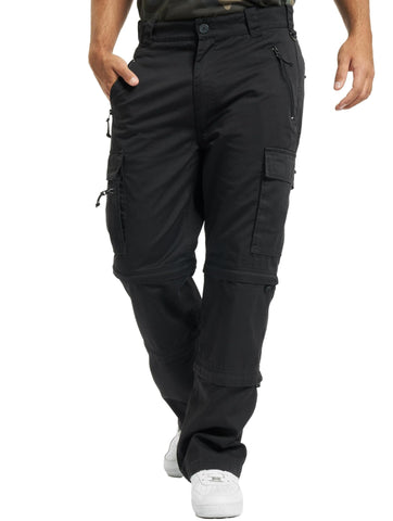 Brandit Savannah Trousers, Zip-Off Outdoor Trousers/Shorts - Black, L