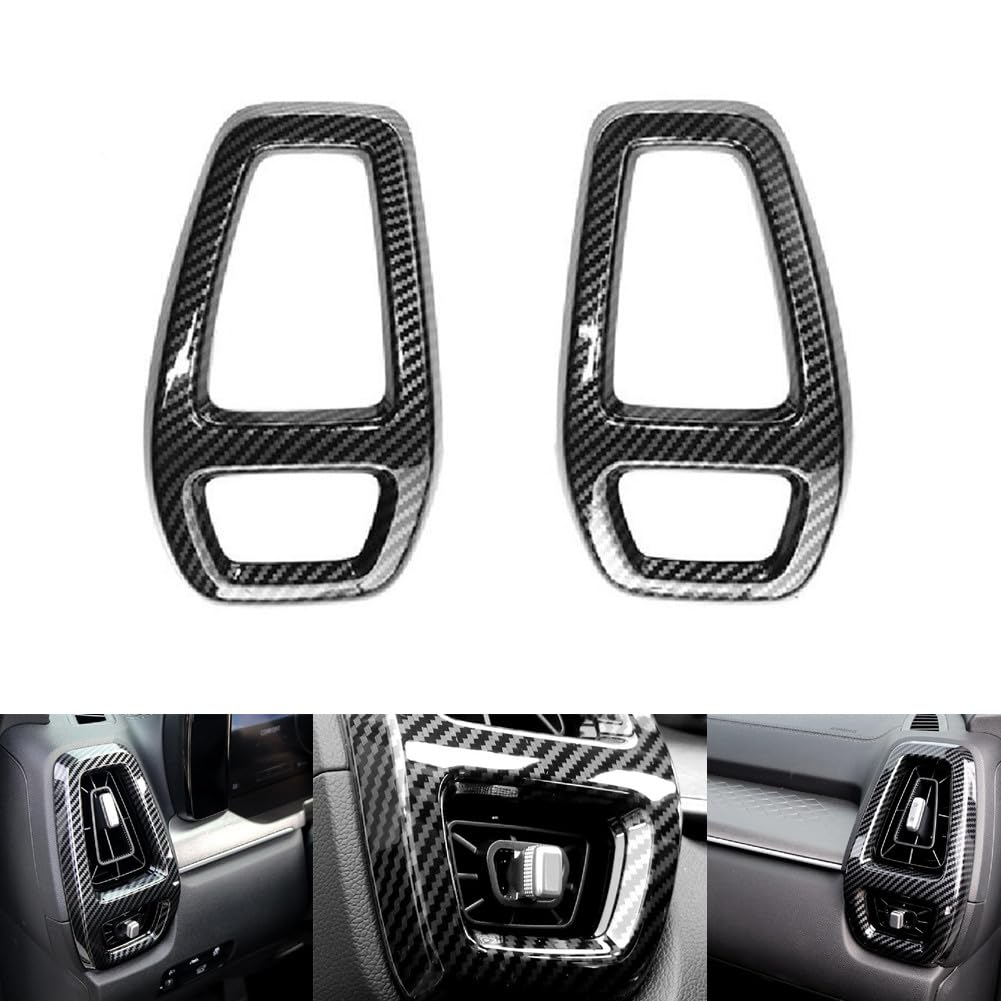 JUIVEEL Carbon Fiber Grain ABS Car Front Side AC Air Vent Frame Cover Front Central Dash Side Air Outlet Cover Trim Compatible with Kia Sorento MQ4 2021-2023 Accessories