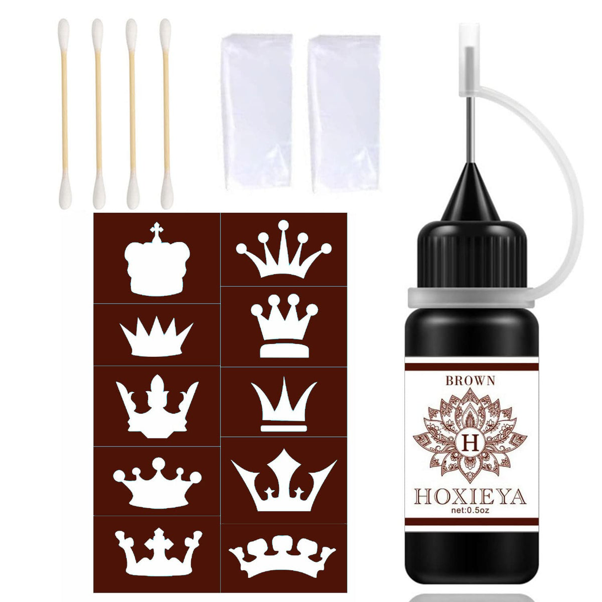 HOXIEYA Temporary Tattoo Fake Kit,Tattoo Fake Freckles Decoration Semi-Permanent DIY Fake Freckles, Freehand Paste/Ink Body Art Painting DIY Supplies -brown