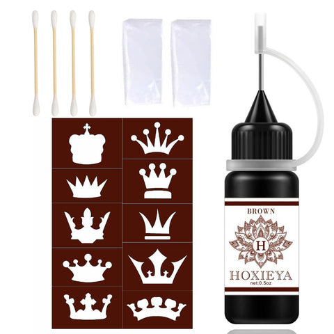 HOXIEYA Temporary Tattoo Fake Kit,Tattoo Fake Freckles Decoration Semi-Permanent DIY Fake Freckles, Freehand Paste/Ink Body Art Painting DIY Supplies -brown