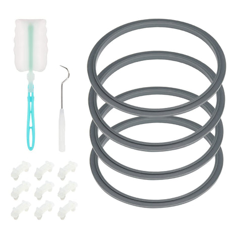 Blender Replacement Parts Grey Rubber Gaskets O Ring for NutriBullet 600w 900w including Shock Pad and Gear (14 Pieces)