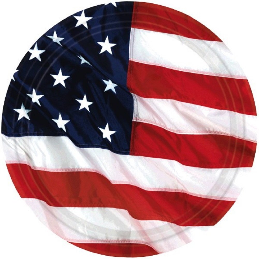 Amscan Flying Colors Round Plates - 10 1/2" | Pack of 8