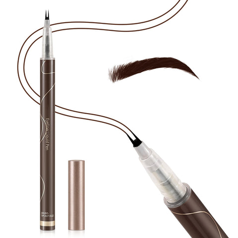 Boobeen Waterproof Eyebrow Pencil, Two-Bifurcated Microblading Brow Pencil & Lower Eyelash Pen, Liquid Eyebrow Definer Pencil for Brow Makeup, Easily Creates Natural-looking Brows
