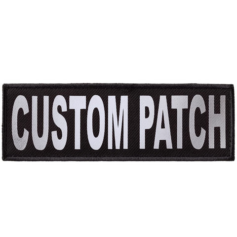 Dogline Custom Reflective Patch for Vest Harness Or Collar Customizable Text Personalized Patches with Hook Backing Name Service Dog in Training Emotional Support 1 Patch - 1.5" x 4"