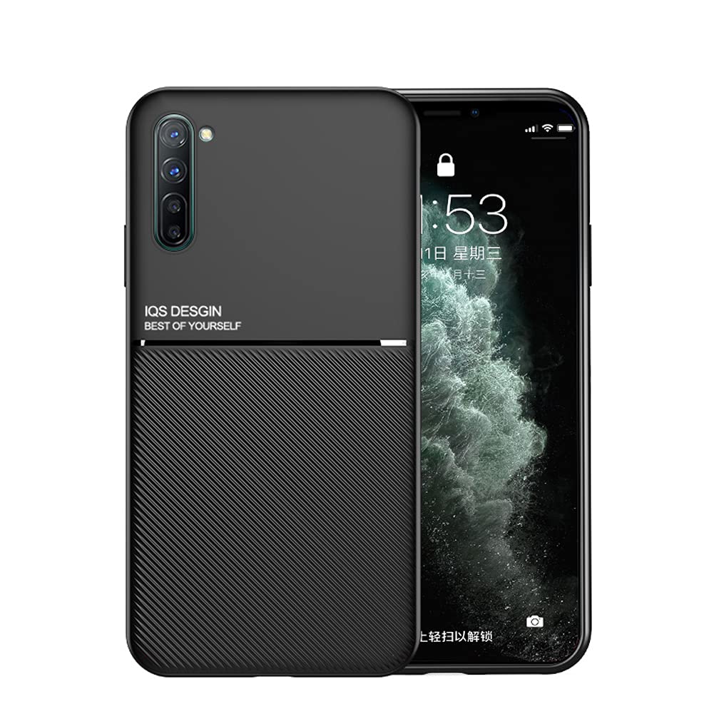 Kepuch Mowen Case Cover Bumper Built-in Metal Plate for Oppo Reno 3/A91 - Black