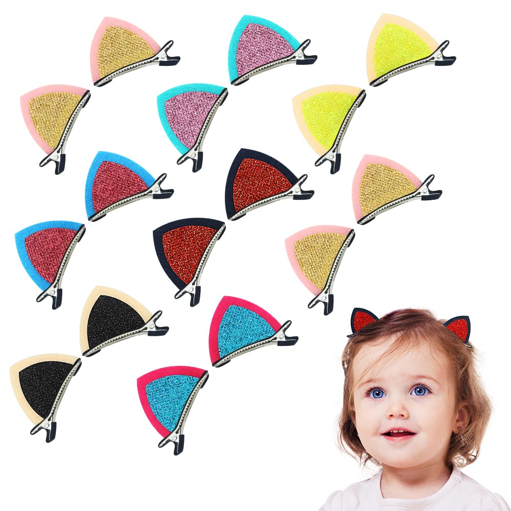 Dreamlover Baby Hair Clips for Fine Hair, Hair Accessories for Girls , Cat Hair Clips for Kids, Girls Hair Accessories, 16 PCS(8 Pair)