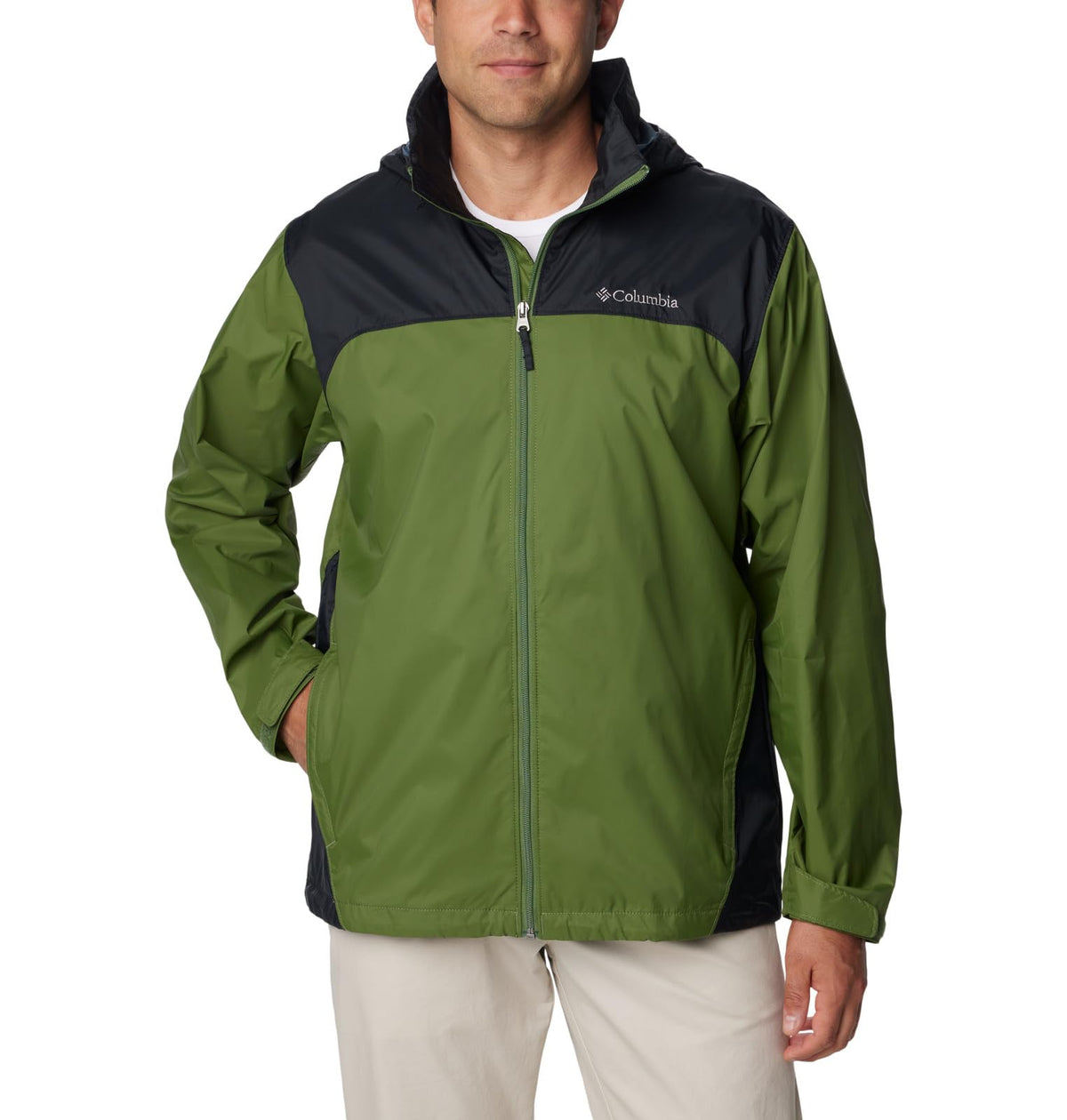 Columbia Men's Glennaker Lake Rain Jacket, Canteen/Black, Medium