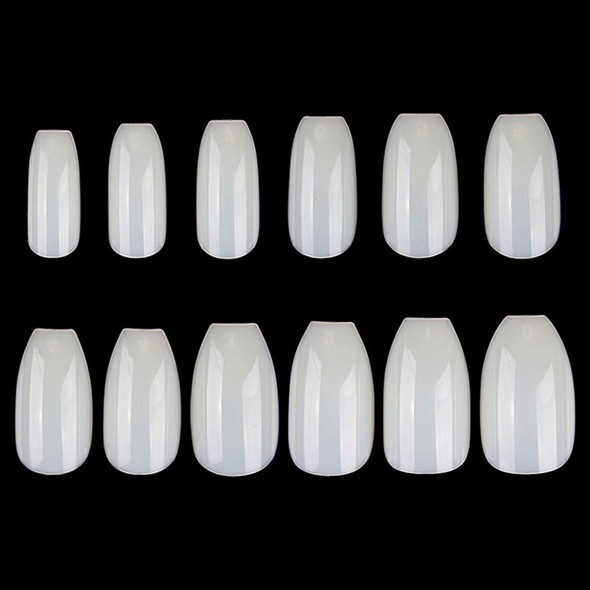 YIMART Coffin Fake Nails 500pcs Ballerina Acrylic Nails Full Cover Ballet Shape Artificial False Nail Tips For Decoration Nails Salon (Natural Coffin)