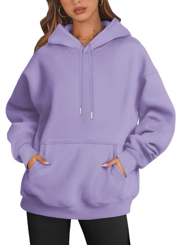 ATHMILE Womens Crewneck Sweatshirts Pullover Cute Oversized Y2k Fall Airport Outfits 2024 Hoodies Fleece Long Sleeve Tops Loose Fit Fashion Clothes Tops Purple