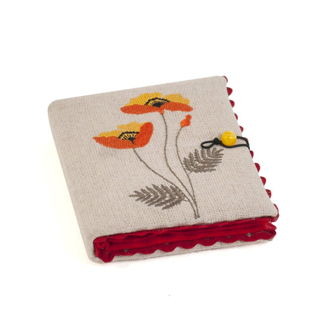 Hobby Gift Needle Case - 5 Sewing Needles 4 Saftey Pins 3 Pins Included - 100% Cotton Sharps Storage - 2.5 x 9.5 x 11.5cm - Wildflowers