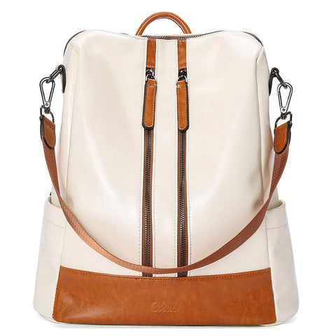 CLUCI Leather Backpack Purse for Women Convertible Large Travel Ladies Designer Fashion Casual College Shoulder Bag